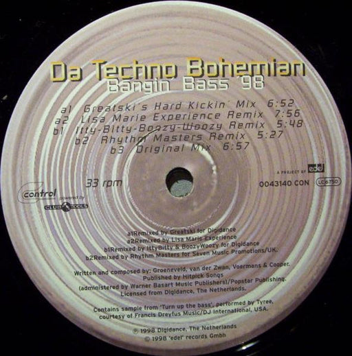 Da Techno Bohemian : Bangin' Bass '98 (12")