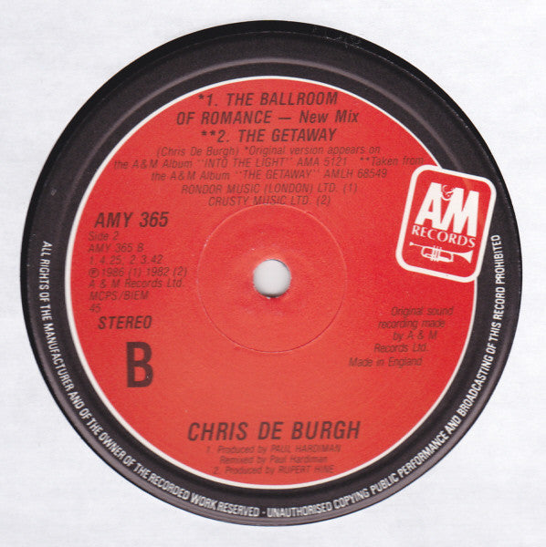 Chris De Burgh : A Spaceman Came Travelling (New Version) (12")