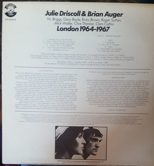 Julie Driscoll & Brian Auger : London 1964-1967 (LP, Comp, RE)