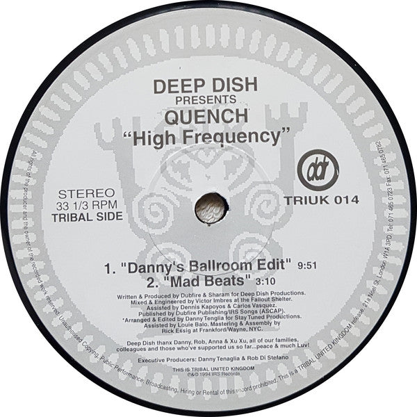Deep Dish Presents Quench (2) : High Frequency (12")