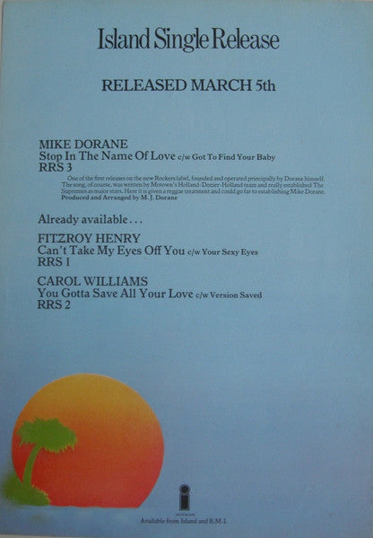 Mike Dorane : Stop In The Name Of Love (7", Single)