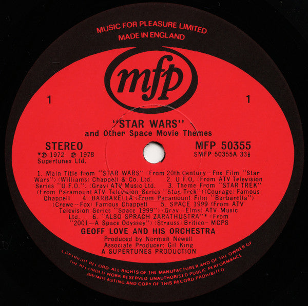 Geoff Love & His Orchestra : Star Wars And Other Space Themes (LP, Album)