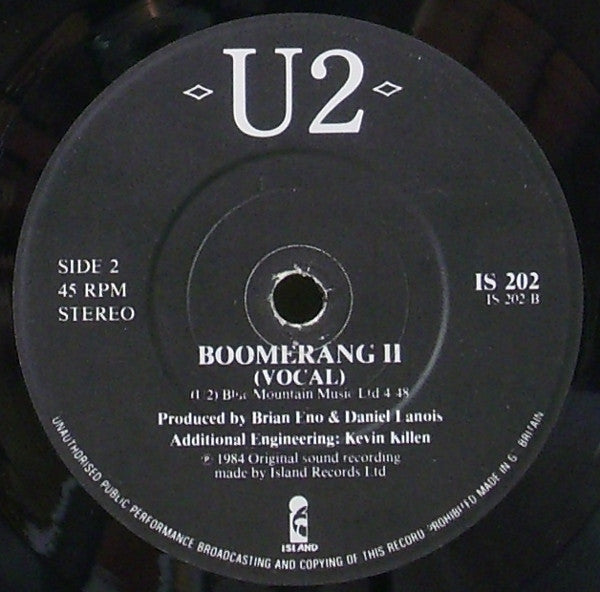 U2 : Pride (In The Name Of Love) (7", Single, Bla)