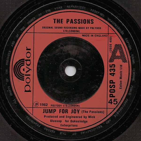 The Passions : Jump For Joy (7", Single)