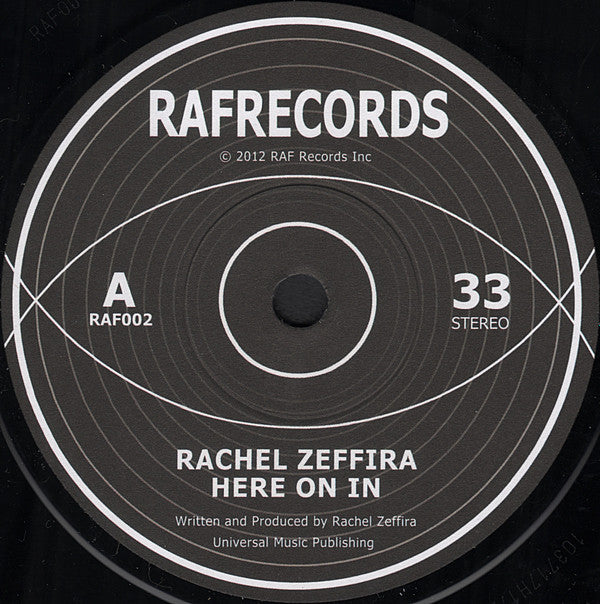 Rachel Zeffira : Here On In (7", Single)