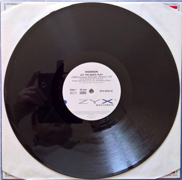 Shannon : Let The Music Play (1989 European Remixed Version) (12", Maxi)