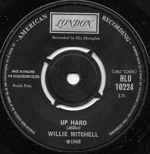 Willie Mitchell : Up Hard / Beale Street Mood (7")