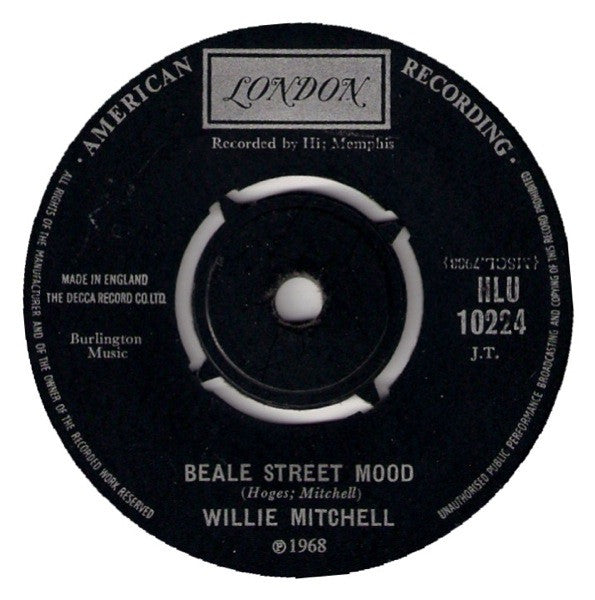 Willie Mitchell : Up Hard / Beale Street Mood (7")