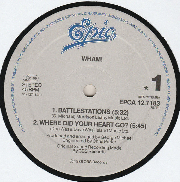 Wham! : The Edge Of Heaven (12", Maxi)