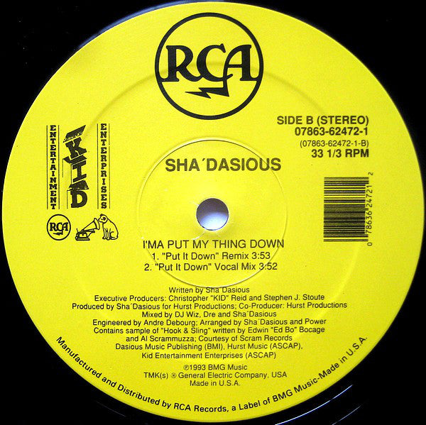 Sha'dasious : I'ma Put My Thing Down (12")
