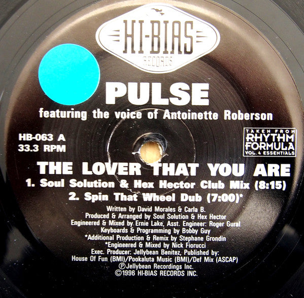 Pulse (3) Featuring The Voice Of Antoinette Roberson : The Lover That You Are (12")