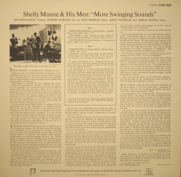 Shelly Manne & His Men : More Swinging Sounds (LP, Album, RE)