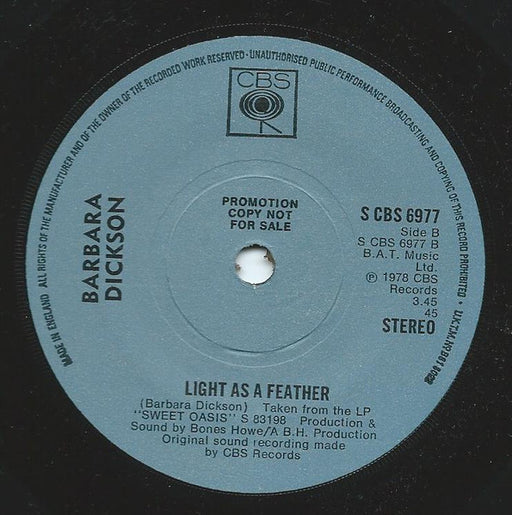 Barbara Dickson : Fallen Angel (7", Single, Promo)