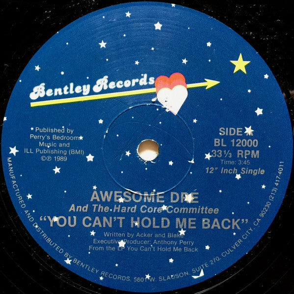 Awesome Dré And The Hard Core Committee* : You Can't Hold Me Back / Committing Rhymes (12", Single)