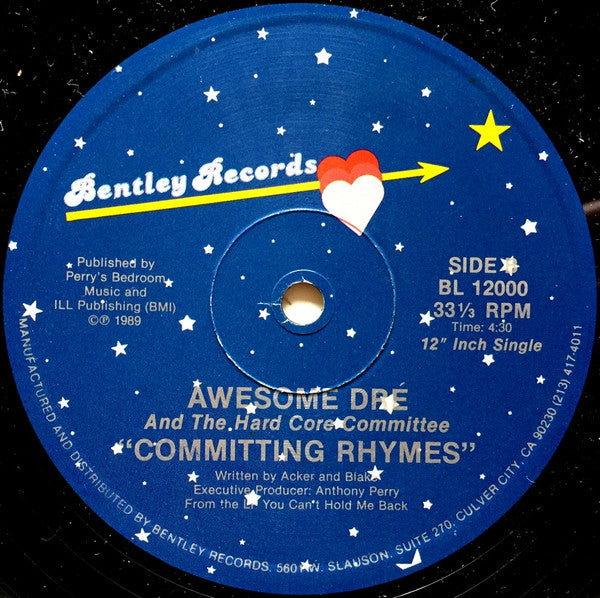 Awesome Dré And The Hard Core Committee* : You Can't Hold Me Back / Committing Rhymes (12", Single)