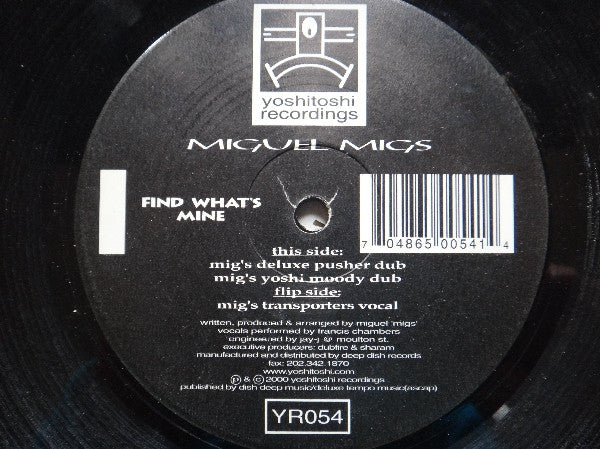 Miguel Migs : Find What's Mine (12", Pin)