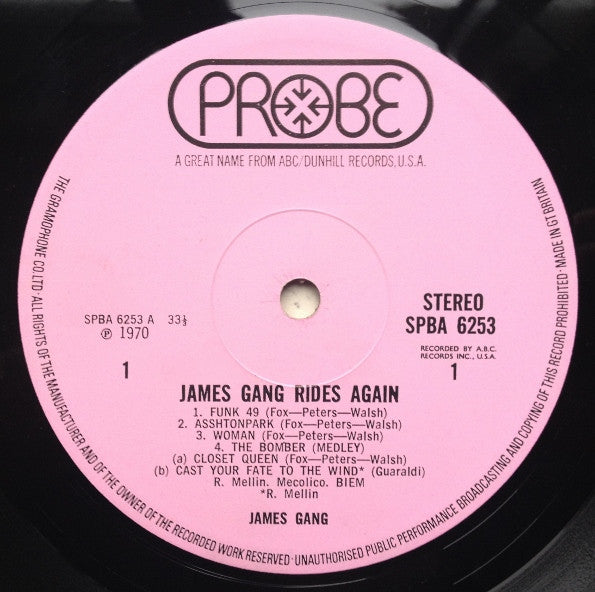 James Gang : James Gang Rides Again (LP, Album)