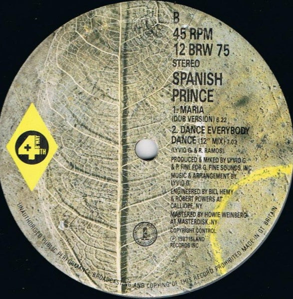 Spanish Prince : Maria / Dance Everybody Dance (12")