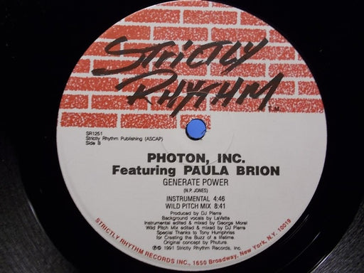 Photon, Inc.* Featuring Paula Brion : Generate Power (12", RP)