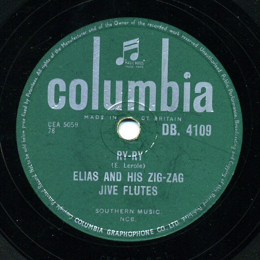 Elias And His Zig-Zag Jive Flutes : Tom Hark / Ry-Ry (Shellac, 10", Sou)