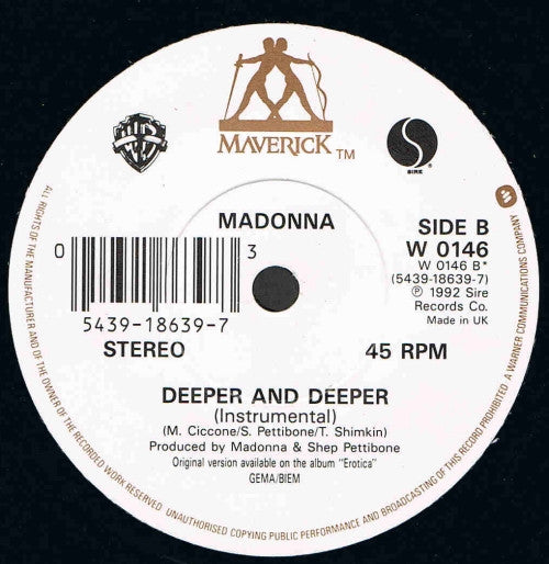 Madonna : Deeper And Deeper (7", Pap)