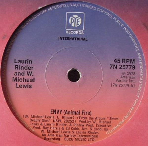 Laurin Rinder And W. Michael Lewis* : Envy (Animal Fire) (7", Single, Sol)