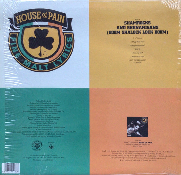 House Of Pain : Shamrocks And Shenanigans (Boom Shalock Lock Boom) (12", Single, RE)