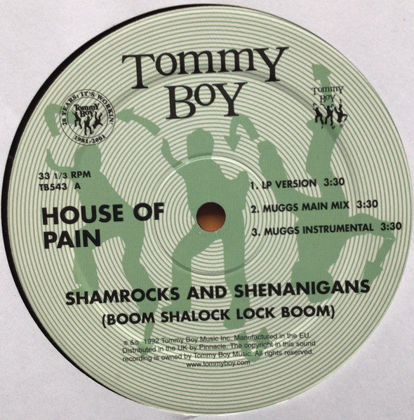 House Of Pain : Shamrocks And Shenanigans (Boom Shalock Lock Boom) (12", Single, RE)