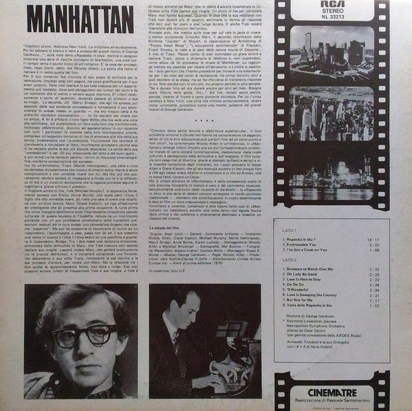 Raymond Lewenthal, The Metropolitan Symphony Orchestra Diretta Da Oskar Danon, Armando Trovaioli E La Sua Orchestra : Manhattan - Musiche Di George Gershwin Dal Film Di Woody Allen (LP, Album)
