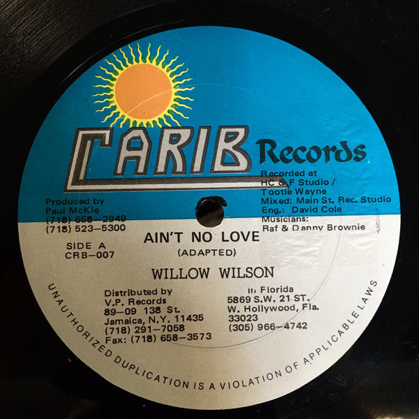 Willow Wilson* : Ain't No Love (12")