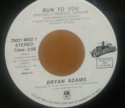 Bryan Adams : Run To You / Somebody (7", Single, RE)