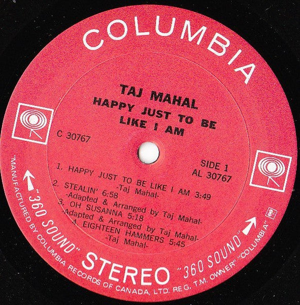 Taj Mahal : Happy Just To Be Like I Am (LP, Album, Gat)