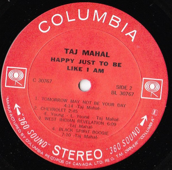 Taj Mahal : Happy Just To Be Like I Am (LP, Album, Gat)