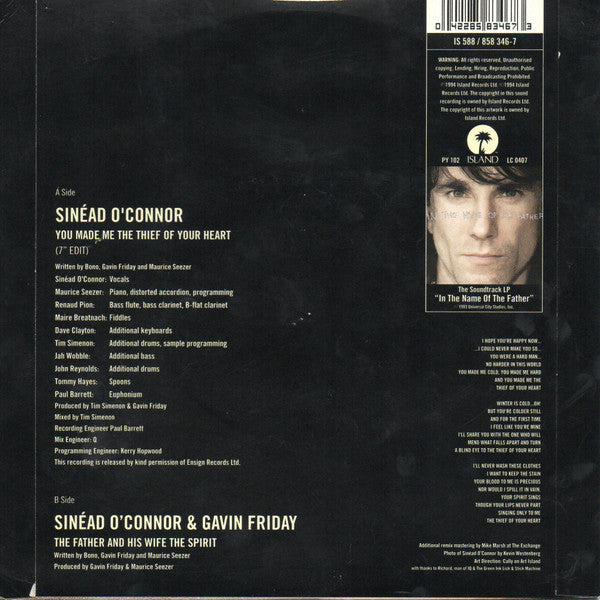 Sinéad O'Connor : You Made Me The Thief Of Your Heart (7", Single, Inj)