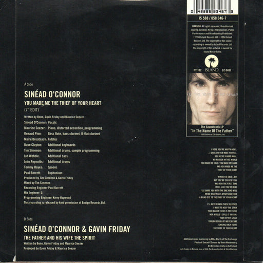 Sinéad O'Connor : You Made Me The Thief Of Your Heart (7", Single, Inj)