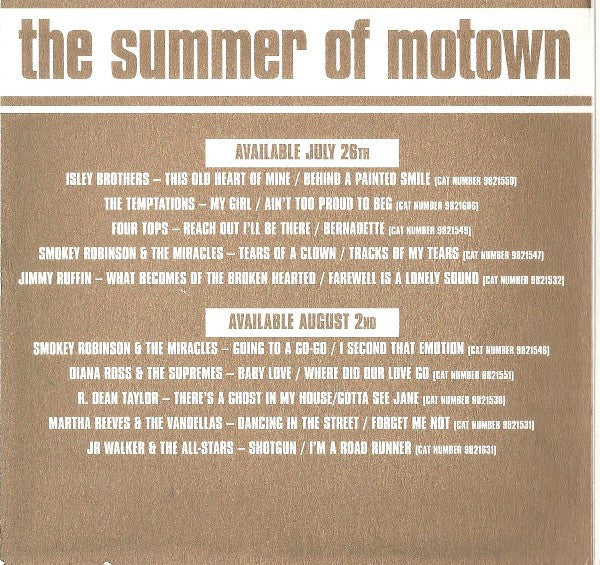 Various : The Summer Of Motown (CD, Comp)