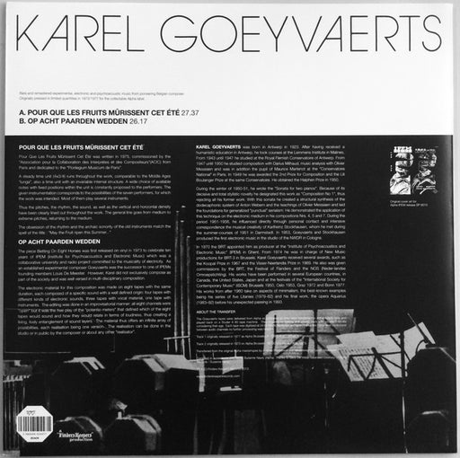 Karel Goeyvaerts : Pour Que Les Fruits Mûrissent Cet Été / Op Acht Paarden Wedden (LP, Comp, RM)