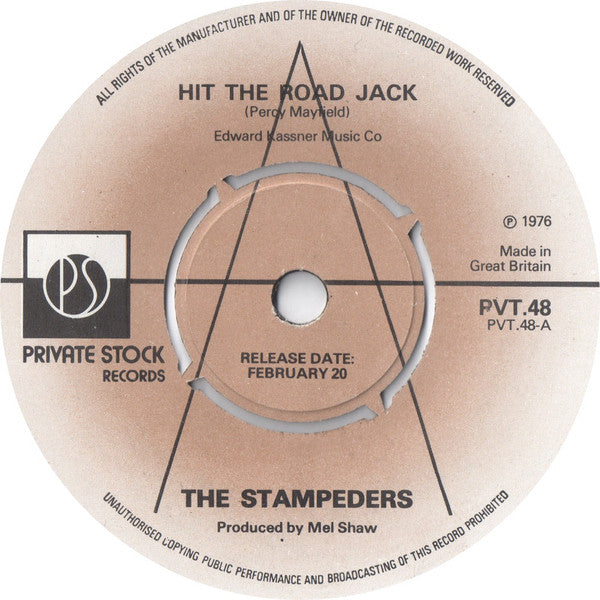 The Stampeders : Hit The Road Jack / Hard Lovin' Woman (7", Single, Promo)