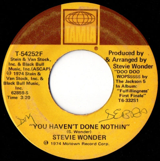 Stevie Wonder : You Haven't Done Nothin / Big Brother (7", Single)