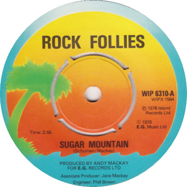 Rock Follies : Sugar Mountain / War Brides (7", Single)