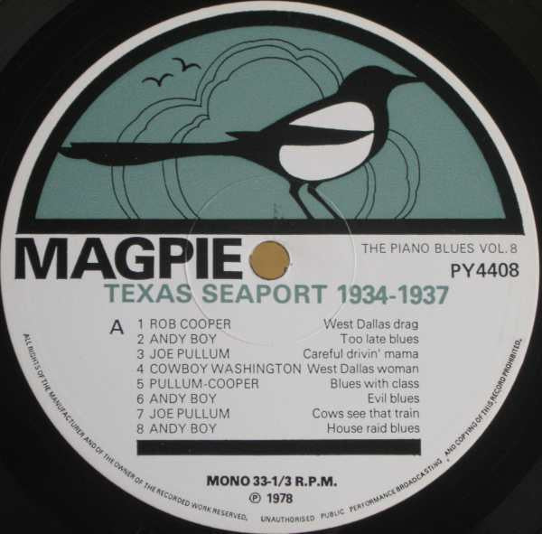 Various : 'Stomp The Grinder Down' - Texas Seaport 1934-1937 (LP, Comp, Mono)