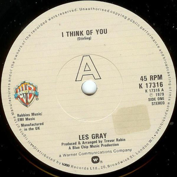 Les Gray : I Think Of You (7", Single)