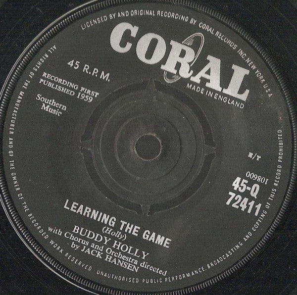 Buddy Holly : Learning The Game (7")