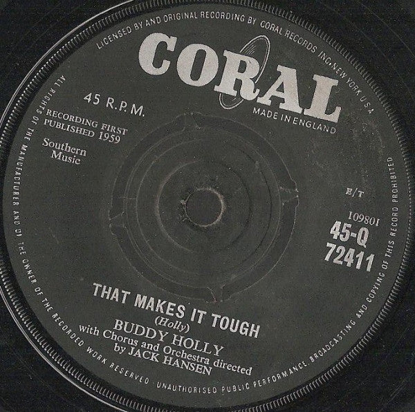 Buddy Holly : Learning The Game (7")
