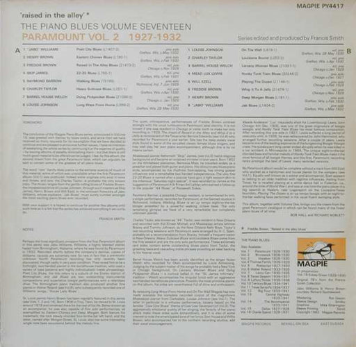 Various : 'Raised In The Alley' - Paramount Vol. 2 1927-1932 (LP, Comp, Mono)