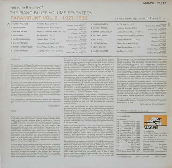 Various : 'Raised In The Alley' - Paramount Vol. 2 1927-1932 (LP, Comp, Mono)