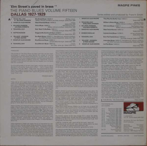 Various : 'Elm Street's Paved In Brass' - Dallas 1927-1929 (LP, Comp, Mono)