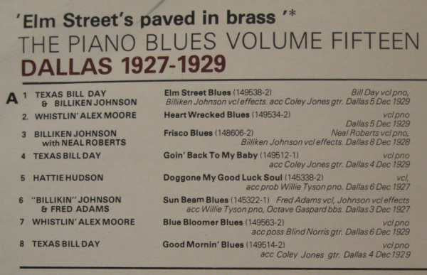 Various : 'Elm Street's Paved In Brass' - Dallas 1927-1929 (LP, Comp, Mono)