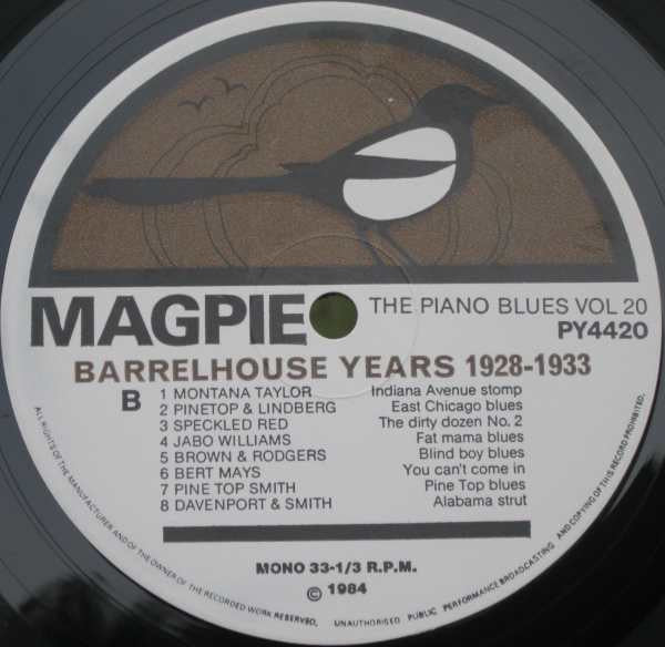 Various : 'Some Piano Player, I'll Tell You That' - Barrelhouse Years 1928-1933 (LP, Comp, Mono)