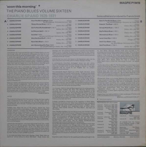 Charlie Spand : 'Soon This Morning' - Charlie Spand 1929-1931 (LP, Comp, Mono)